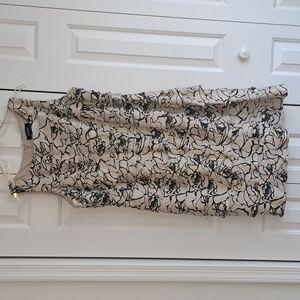 R & M Richards Knee-Lenght Lined Dress Tan With Black Detail - Womens Size 14